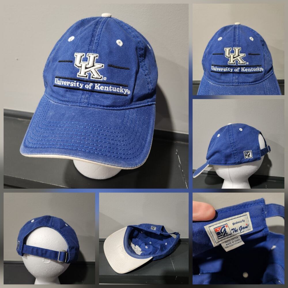 VTG 90s University Of Kentucky Wildcats The Game Split Bar SnapBack Hat Cap UK